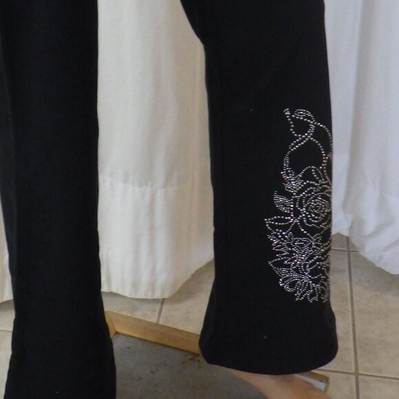 NWT BCBG sz SMALL MED LG XL 95% cotton TEAL BLK COLORBLOCK STUDDED 2PC TRACKSUIT - Picture 5 of 14